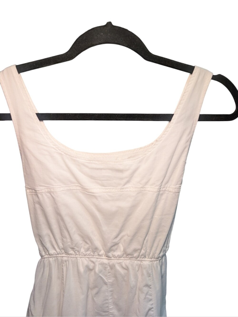 White Sleeveless Sundress with Gathered Bodice - Picture 4 of 6